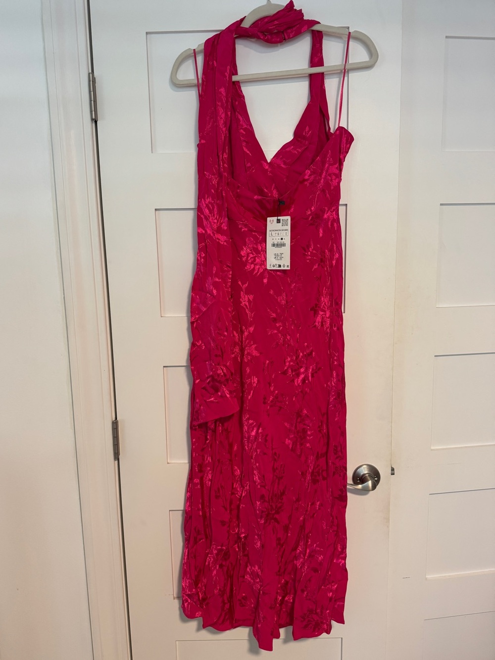 Zara Jacquard Midi Dress Bow - Picture 3 of 6